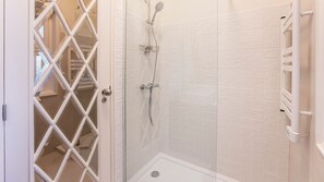 Hair dryer, towels, toilet paper