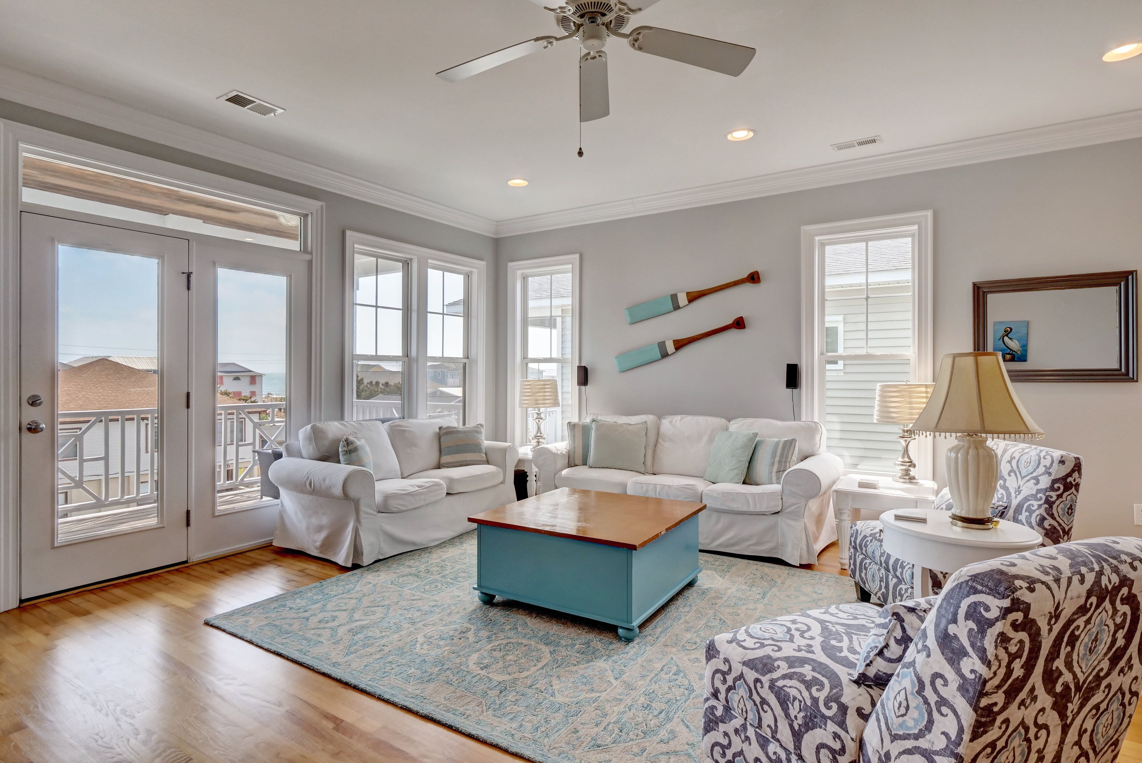 Smart TV, DVD player, books, video library