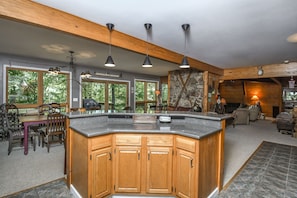 House, Multiple Beds, Fireplace | Private kitchen | Fridge, microwave, oven, stovetop