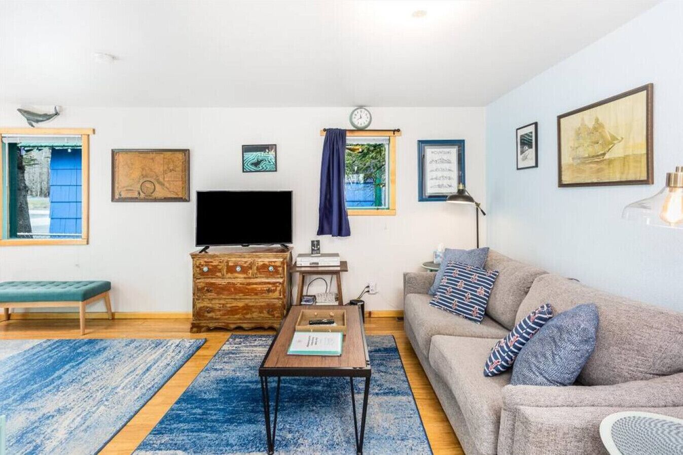 Smart TV, DVD player, books, video library