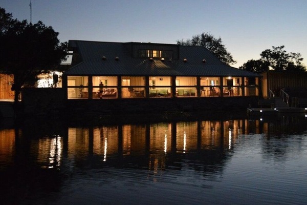 Lake Godstone Lodge at night