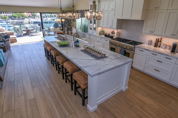 Indoor/outdoor space allows for beautiful views and access to waterfront.