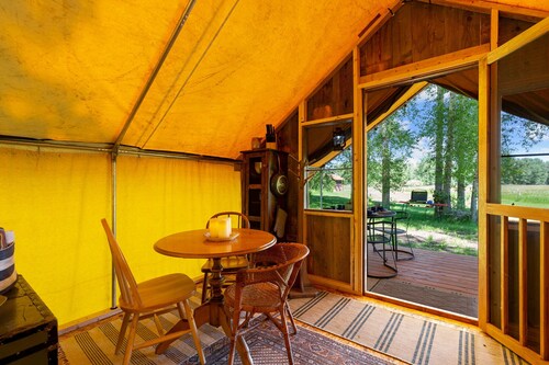 TroutChasers Glamping Tent - Crackling Fire, Fresh Air, Fly Fishing