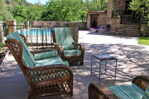 Terrace/patio - Molino Rodete recently restored with fireplace, swimming pool... (Jimera de Libar)