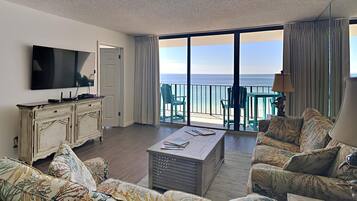 Condo, 1 King Bed with Sofa bed, Balcony, Ocean View (T3 804 - No Pets) | Living area | 42-inch flat-screen TV with digital channels