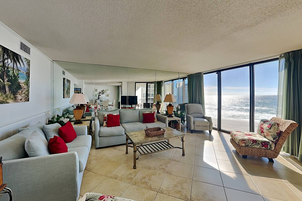 Condo, Multiple Beds, Balcony, Ocean View (T1 802 - No Pets) | Living area | 42-inch flat-screen TV with digital channels