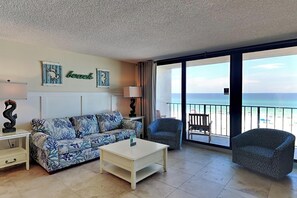 Condo, 1 King Bed, Balcony, Ocean View (T3 406 - No Pets) | Living area | 42-inch flat-screen TV with digital channels