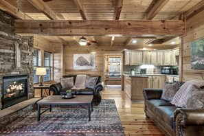 Smart TV, fireplace, video games, foosball