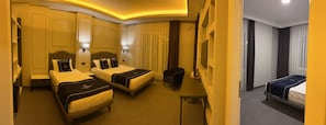 2 bedrooms, blackout curtains, soundproofing, free WiFi