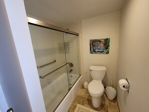 Ducha, secador de pelo y toallas