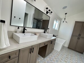 Combined shower/bathtub, bidet
