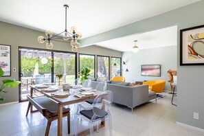Light filled, with glass doors and high ceilings makes the dining room and lounge the perfect place to unwind and catch up with friends and family.