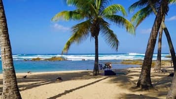 On the beach, beach towels