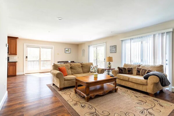 Smart TV, fireplace, ping pong, books