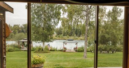 5 bed 3 bath gorgeous Kenai River House. Private world class fishing just steps