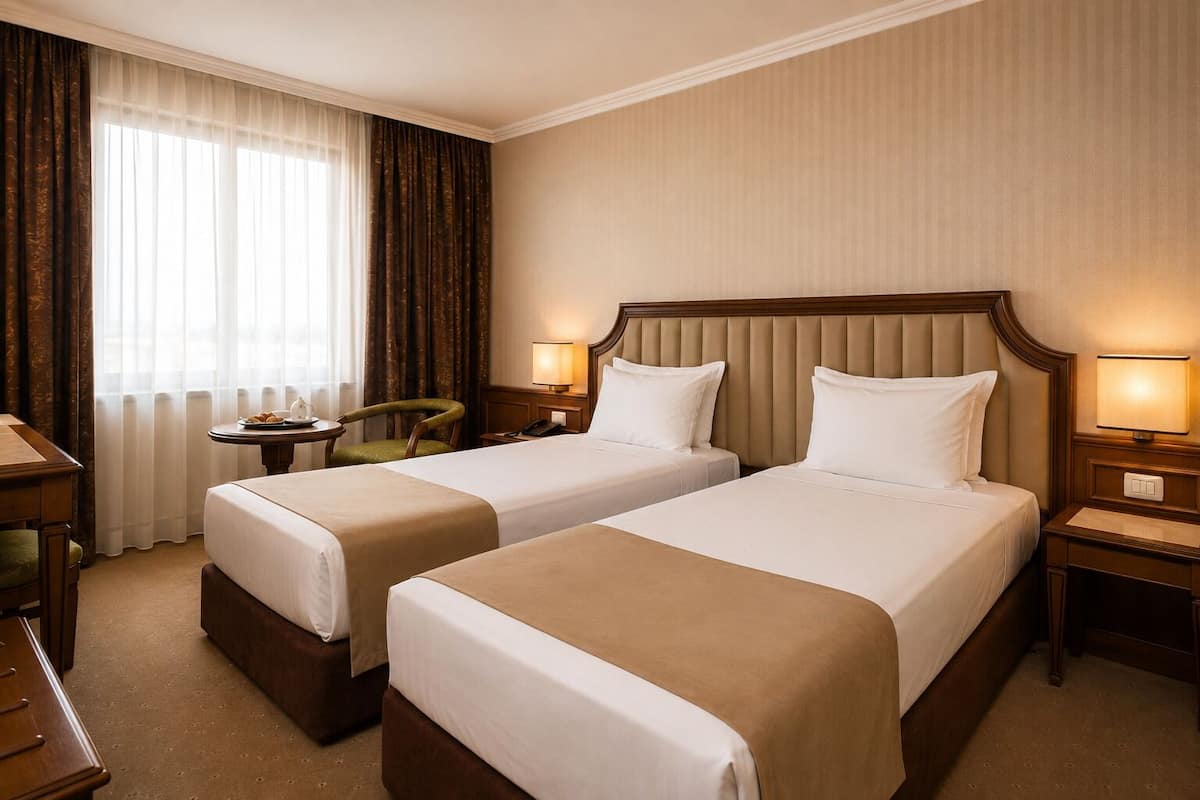 In-room safe, desk, laptop workspace, blackout drapes