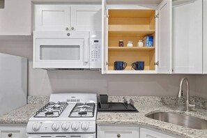 Microwave, oven, stovetop, dishwasher