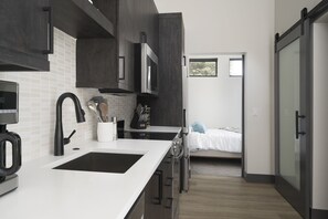 Fridge, microwave, oven, stovetop - New! Park Ave Flat 1, Brand new Luxury Condo, Minutes to Everything! (Breckenridge)