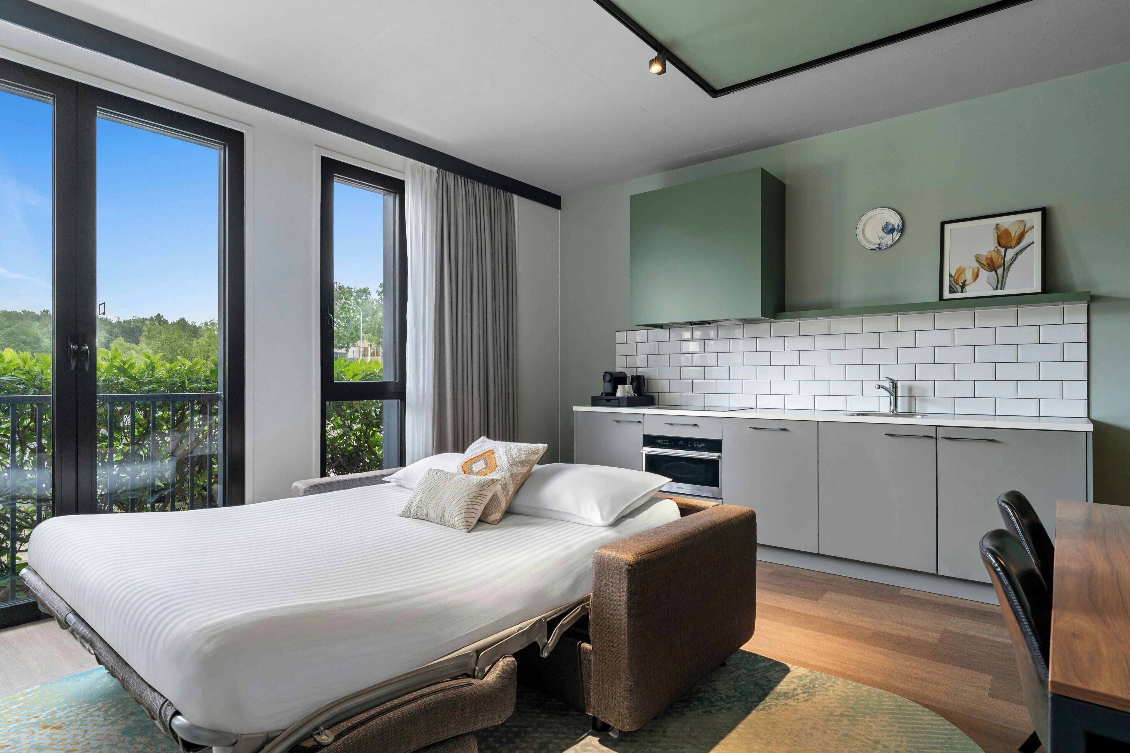 Twin Studio Apartment with Sofa Bed | In-room safe, desk, laptop workspace, soundproofing