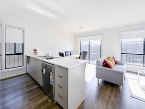 open kitchen with capsule machine