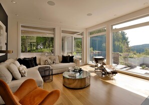 Smart-TV, Kamin, DVD-Player, Stereoanlage