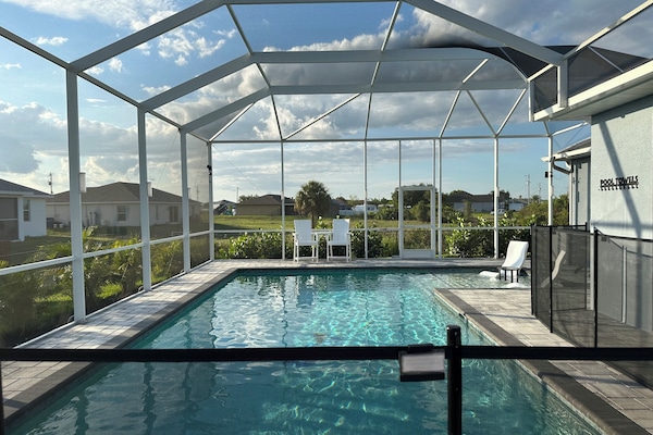 Piscine extérieure, piscine chauffée