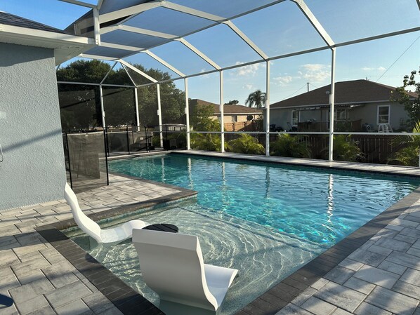 Outdoor pool, a heated pool