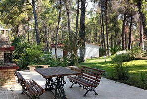 Outdoor dining - Family Villa in Sani - Sleeps 6 - Parking - Wifi (Kassandra)