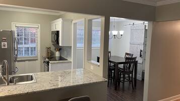 Fridge, microwave, stovetop, dishwasher