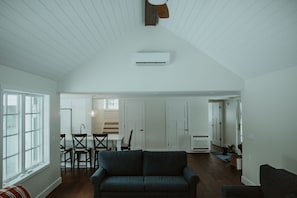 Smart TV, chimenea, videojuegos, libros