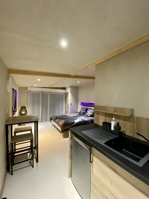 1 bedroom, free WiFi, bed sheets - Superb furnished studio 25M2 with terrace (Foucherans)