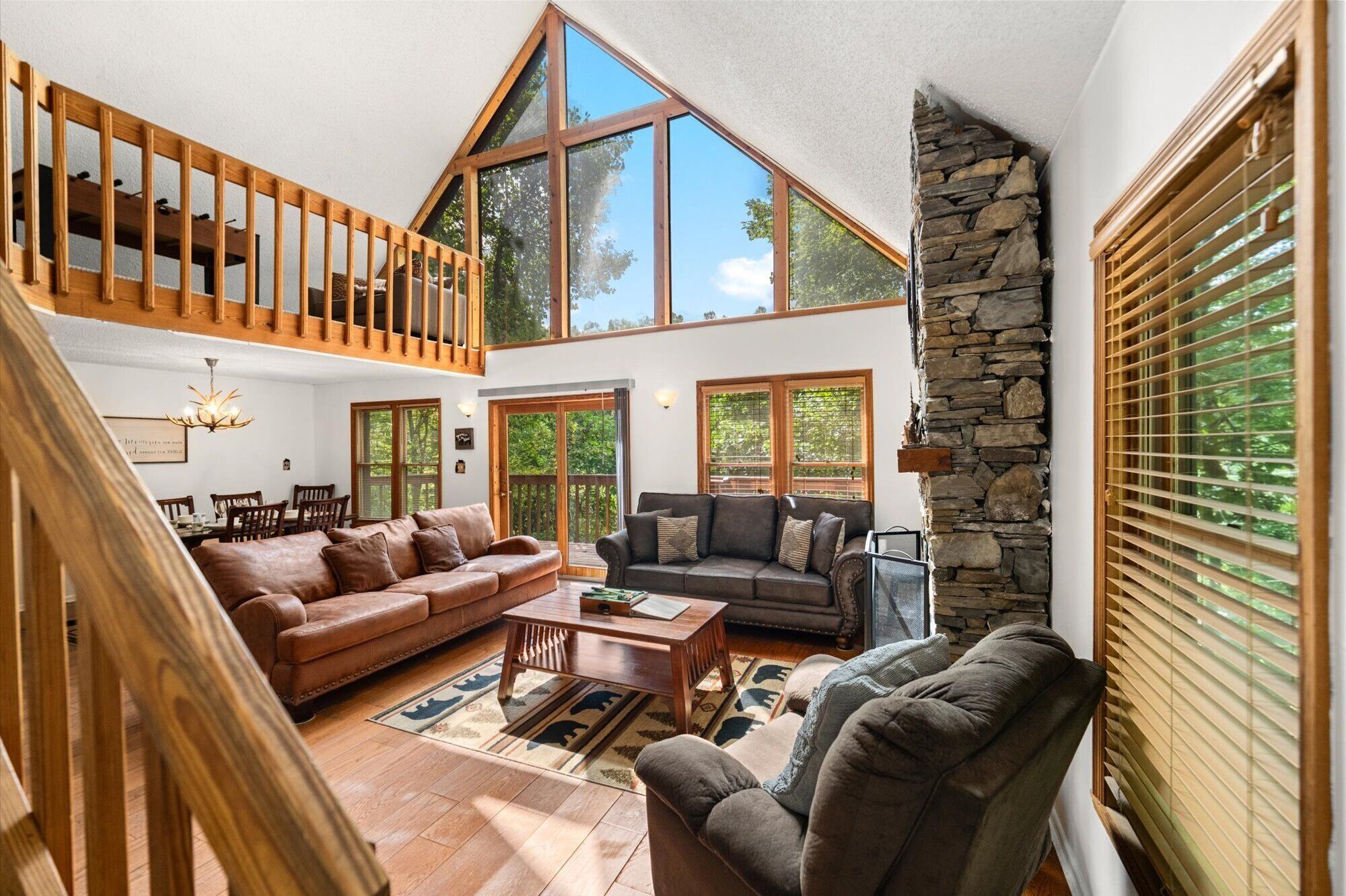 Smart TV, fireplace, foosball