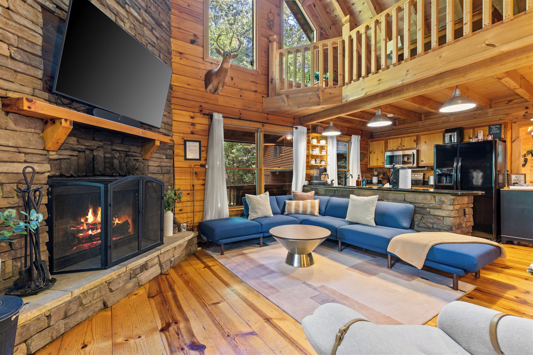 Smart TV, fireplace, video games, Netflix