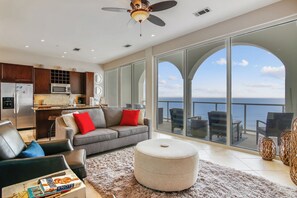 Condo (2 Bedrooms) | Living area | TV - Pelican Pass by Ryson Vacation Rentals (Galveston)