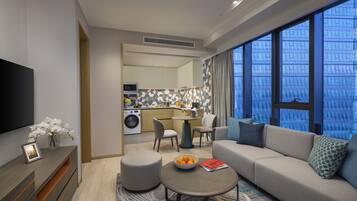 Suite Elite, 1 habitación | Cocina privada | Refrigerador, microondas, parrilla de estufa y tostadora