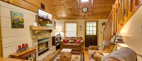 Een open haard en videogames