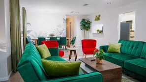 Smart TV, chimenea, Netflix y Hulu