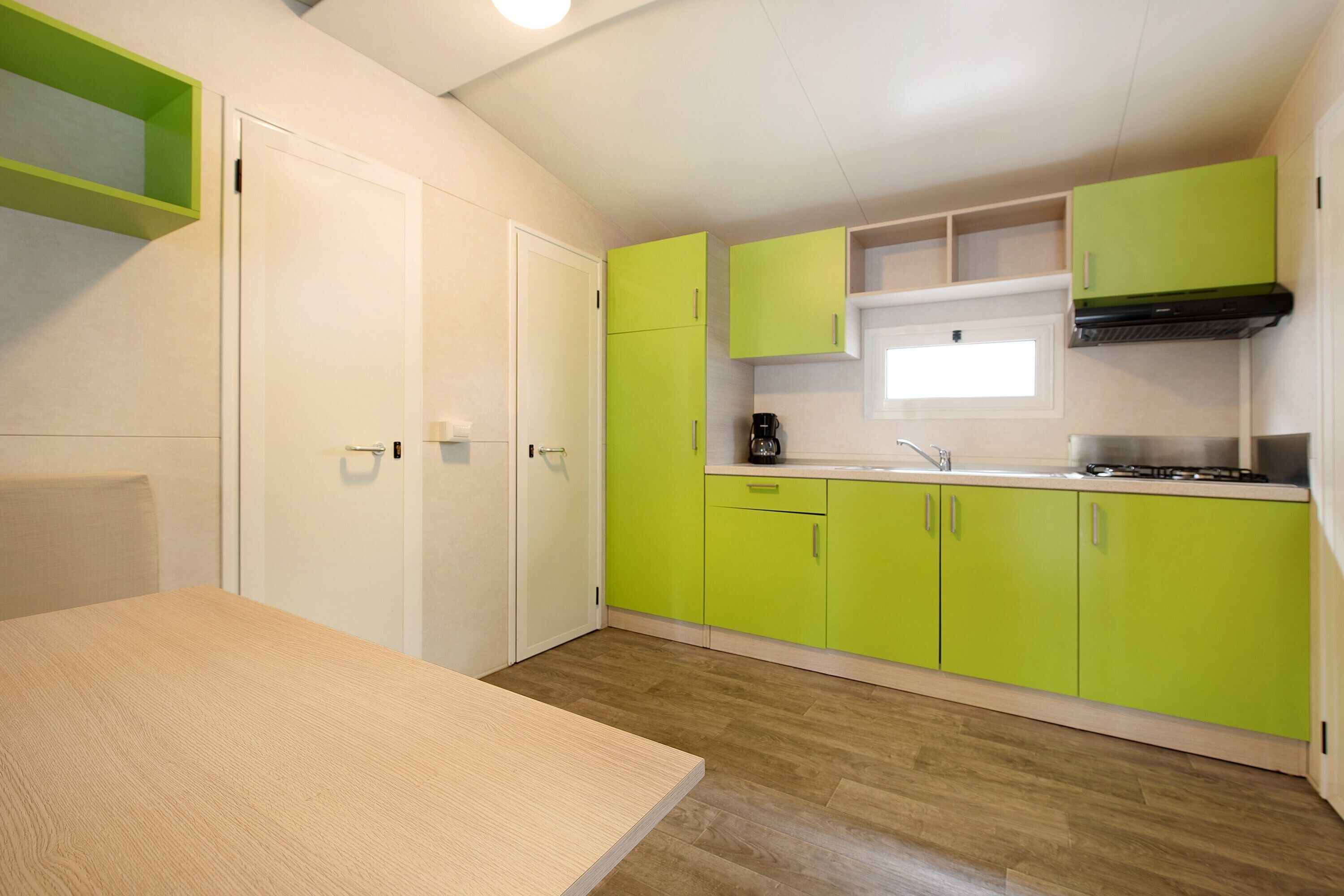 Fridge, stovetop, cookware/dishes/utensils