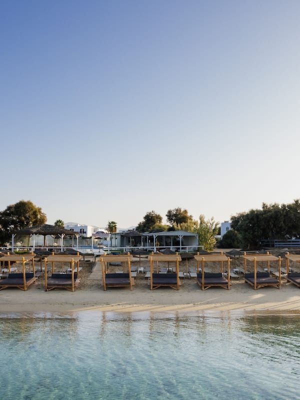 On the beach, sun-loungers, beach umbrellas, beach massages