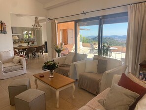 TV connectée, cheminée, livres, imprimantes