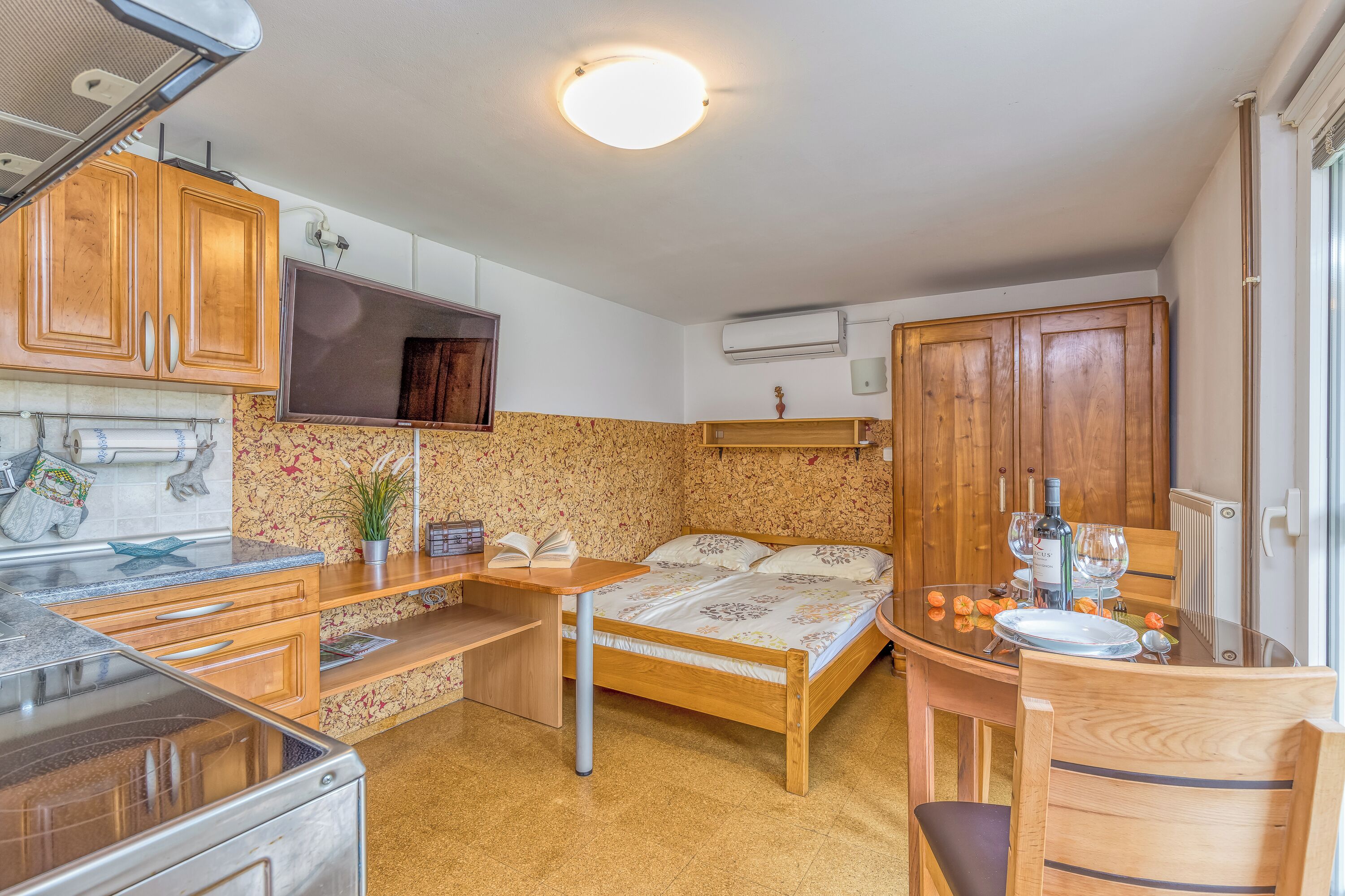 Family Studio, Mountain View (River View Suite Mlinar private beach) | Laptop workspace, free WiFi, bed sheets