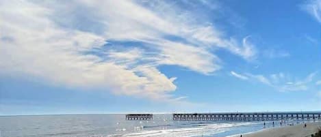 在海滩