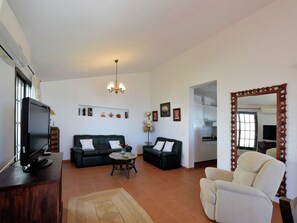 Télévision, cheminée, baby-foot, chaîne hi-fi