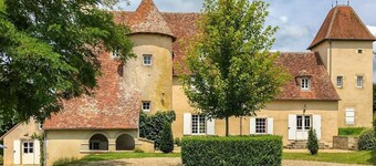 Castle in Le Veurdre near Forest and River