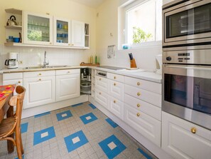 Microwave, oven, dishwasher, high chair