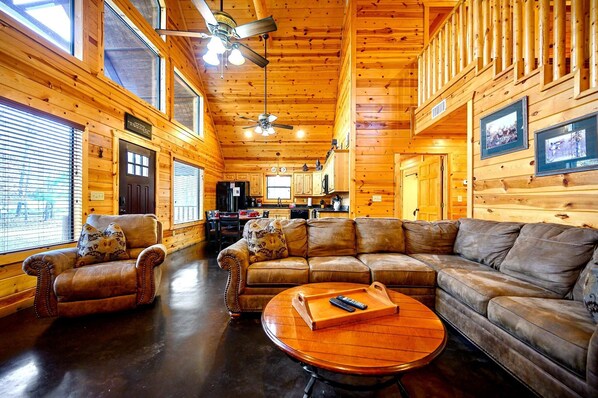 TV, fireplace, foosball