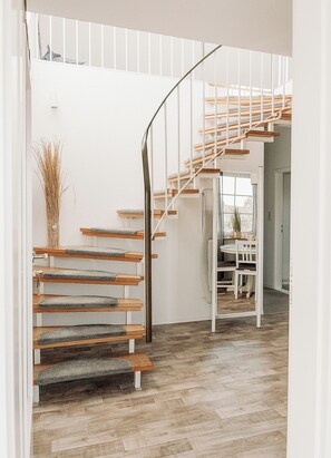 Interior - Vacation homes island Usedom house Diego 9 -view of the Achterwasser- sauna whirlpool (Lütow)