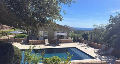 Villa with pool, between olive trees and sea - fantastic view!