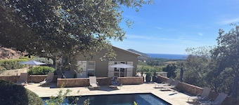 Villa with pool, between olive trees and sea - fantastic view!