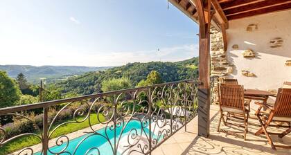 Stone house with pool and garden